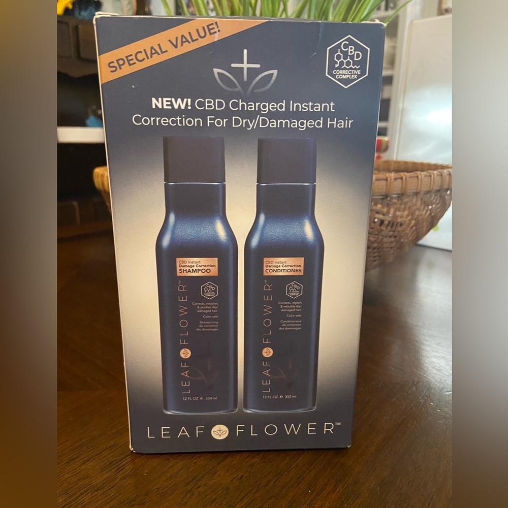 Leaf Flower CBD instant damage correction shampoo and conditioner